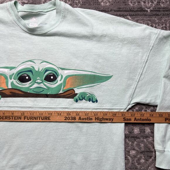 Disney x Star Wars Mandalorian Spirit Jersey Shirt Small Green Baby Yoda - Picture 4 of 8